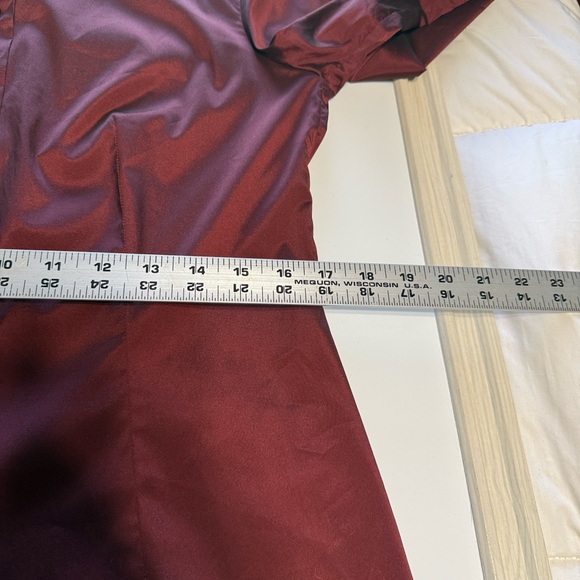 Escada Port Maroon Shimmer Stretch Button Down Blouse Crystal Buttons  38 (US 8) - Picture 11 of 14